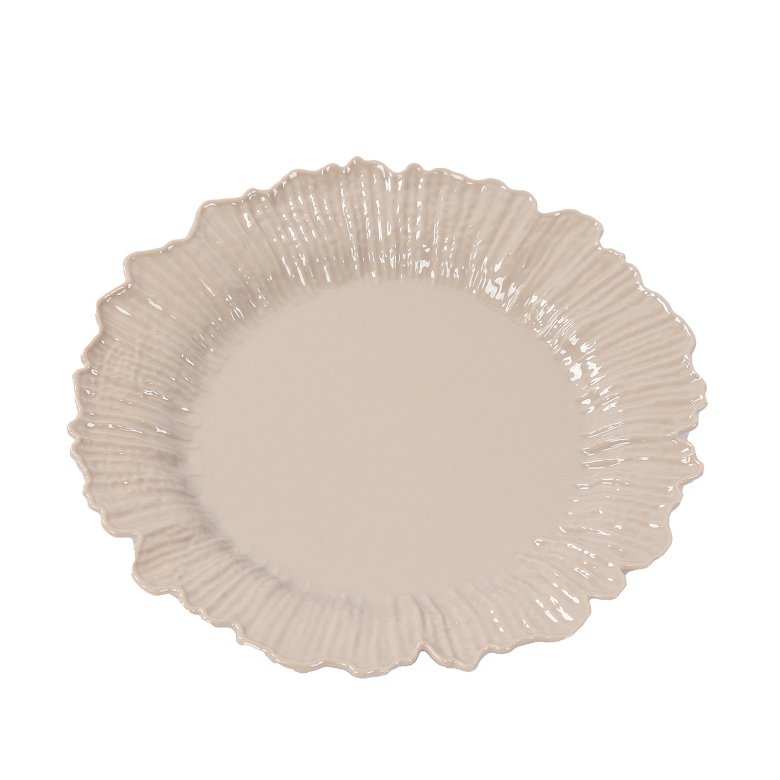 20-Pack 7" Plastic Dessert Plates – Taupe Reef Design Appetizer Salad Party Plates – Elegant Disposable Tableware