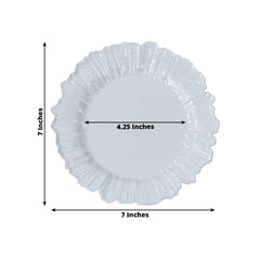 20-Pack 7" Plastic Dessert Plates – White Reef Design Appetizer Salad Party Plates – Elegant Disposable Tableware