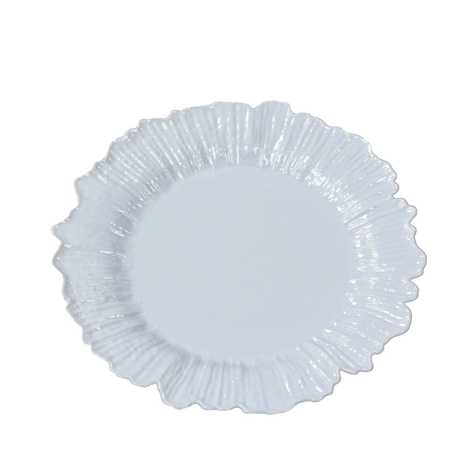 20-Pack 7" Plastic Dessert Plates – White Reef Design Appetizer Salad Party Plates – Elegant Disposable Tableware