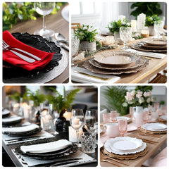 20-Pack 10" Plastic Dinner Plates – Gold Reef Design Party Plates – Elegant Disposable Tableware