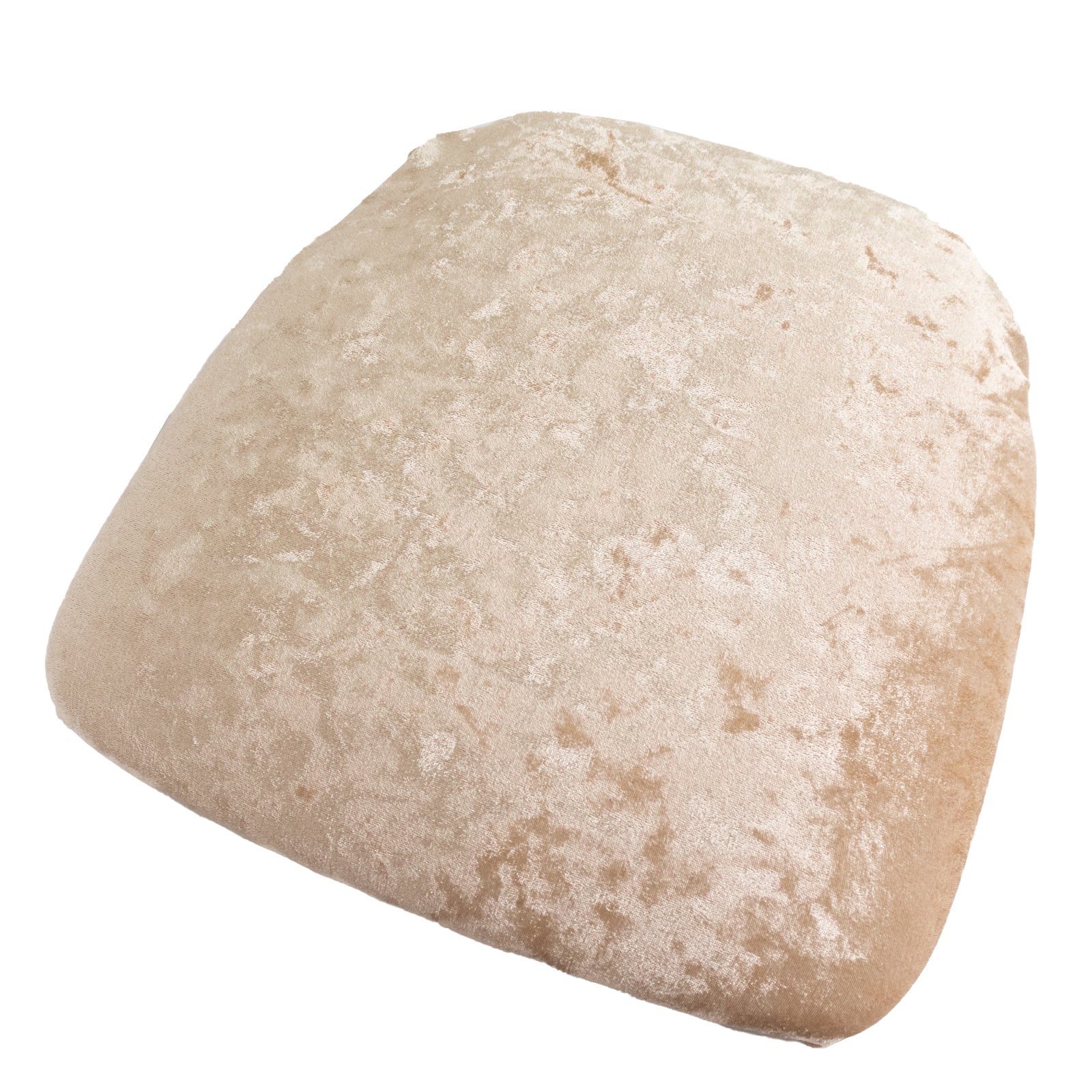 5 Pack Crushed Velvet Seat Pad Covers for Chiavari Chairs – Beige Fitted Dining Chair Cushion Slipcovers, Washable & Reusable