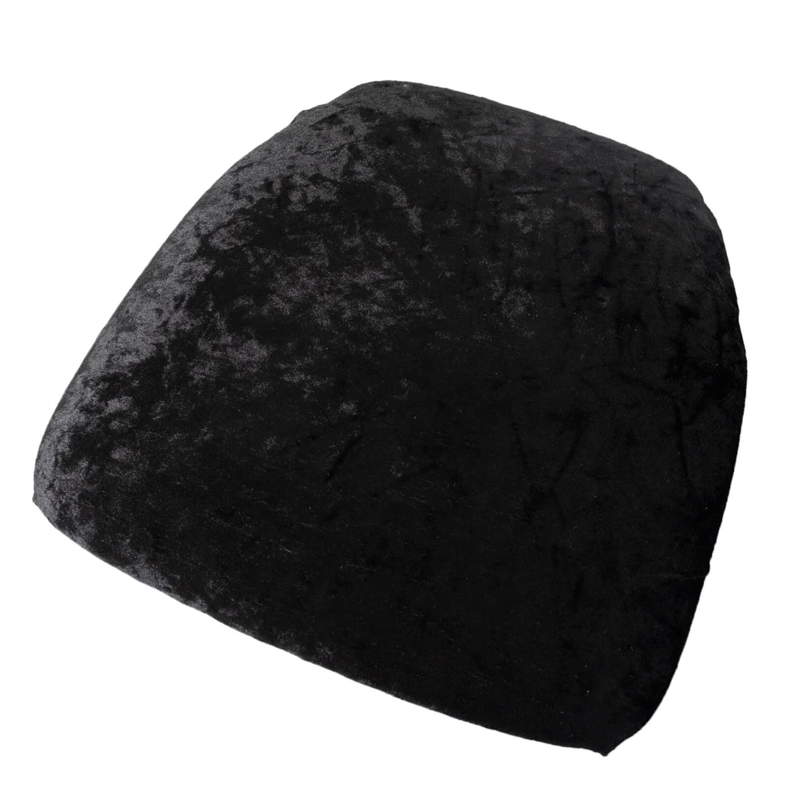 5 Pack Crushed Velvet Seat Pad Covers for Chiavari Chairs – Black Fitted Dining Chair Cushion Slipcovers, Washable & Reusable