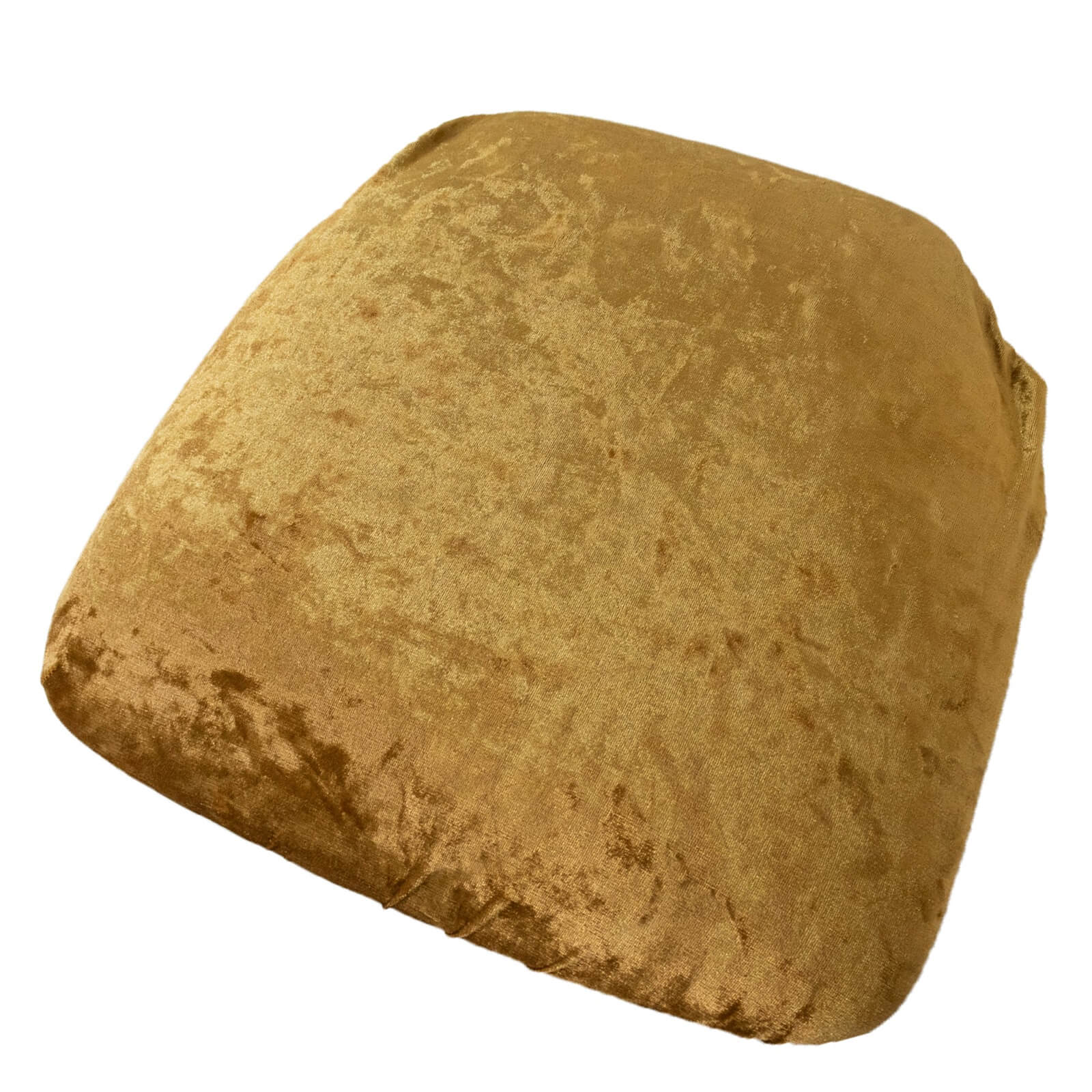 5 Pack Crushed Velvet Seat Pad Covers for Chiavari Chairs – Gold Fitted Dining Chair Cushion Slipcovers, Washable & Reusable