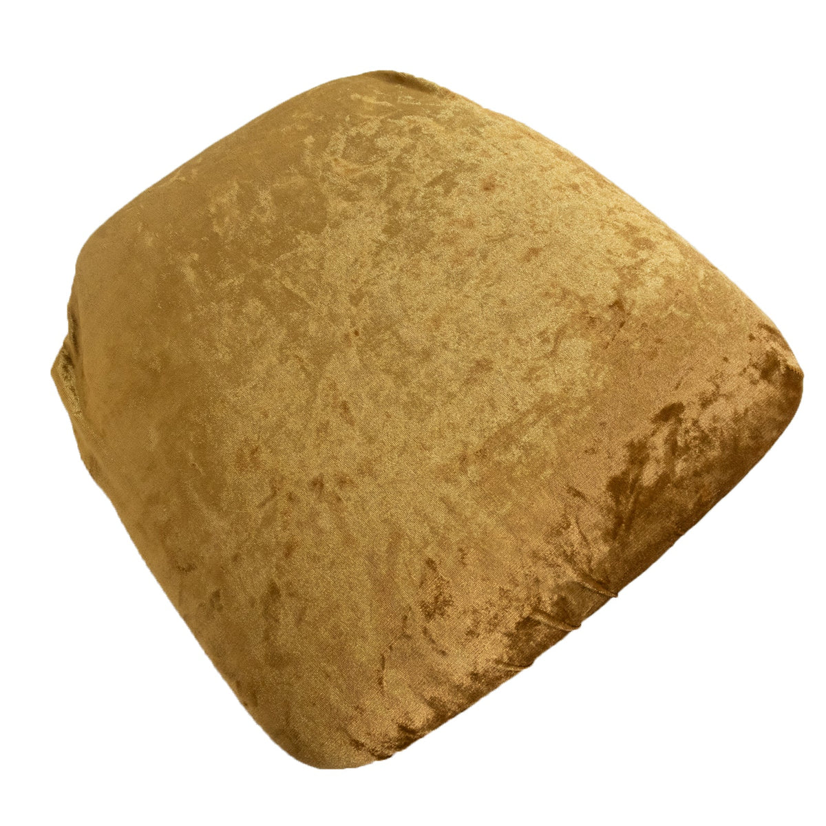 5 Pack Crushed Velvet Seat Pad Covers for Chiavari Chairs – Gold Fitted Dining Chair Cushion Slipcovers, Washable & Reusable