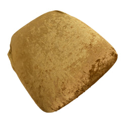 5 Pack Crushed Velvet Seat Pad Covers for Chiavari Chairs – Gold Fitted Dining Chair Cushion Slipcovers, Washable & Reusable