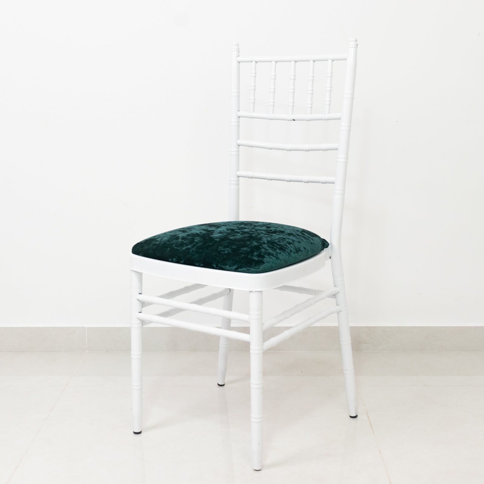 5 Pack Crushed Velvet Seat Pad Covers for Chiavari Chairs – Hunter Emerald Green Fitted Dining Chair Cushion Slipcovers, Washable & Reusable