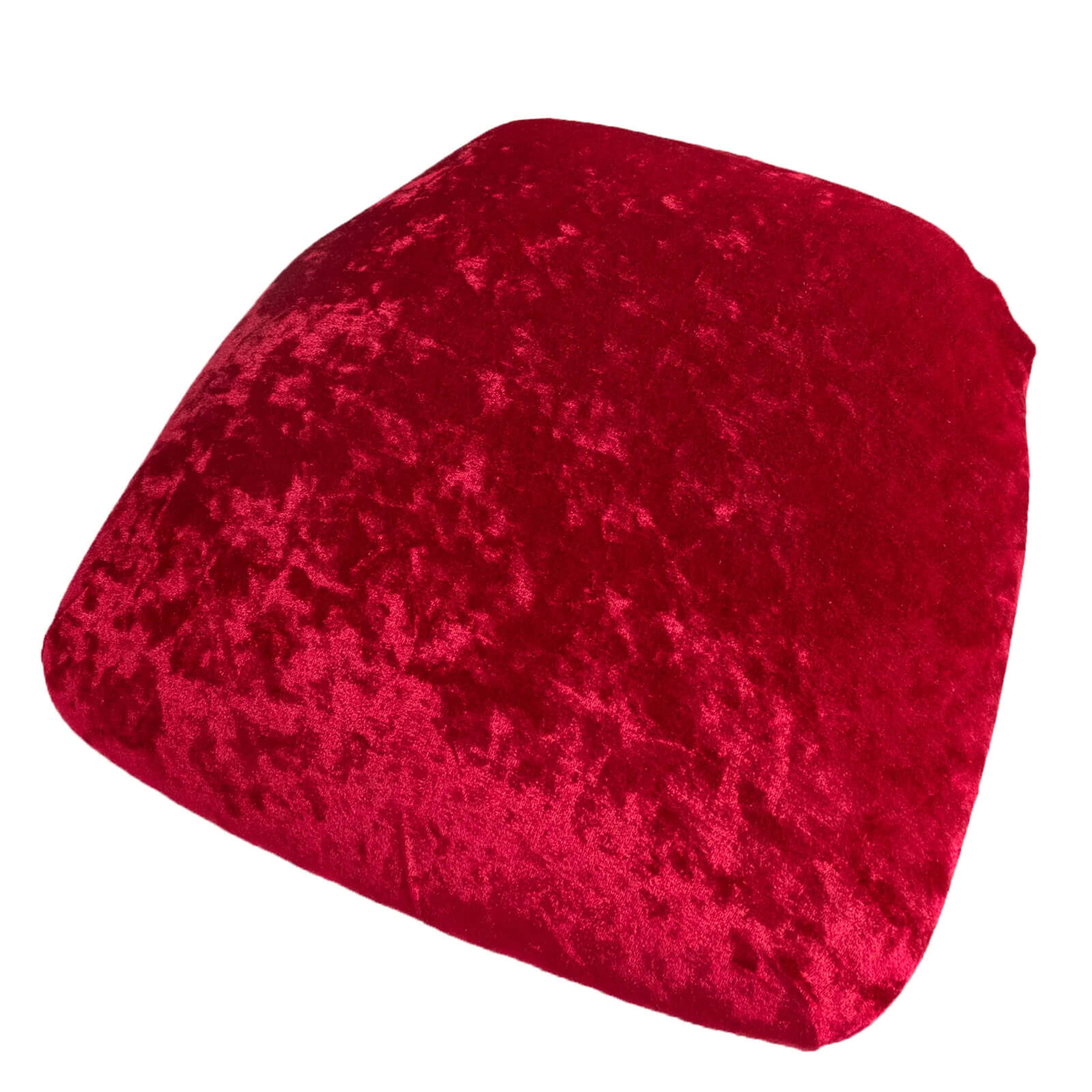 5 Pack Crushed Velvet Seat Pad Covers for Chiavari Chairs – Red Fitted Dining Chair Cushion Slipcovers, Washable & Reusable