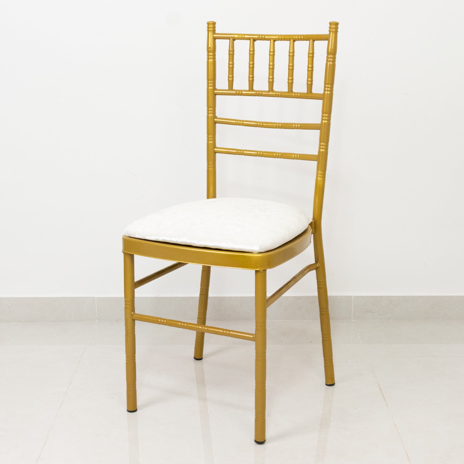 5 Pack Crushed Velvet Seat Pad Covers for Chiavari Chairs – White Fitted Dining Chair Cushion Slipcovers, Washable & Reusable