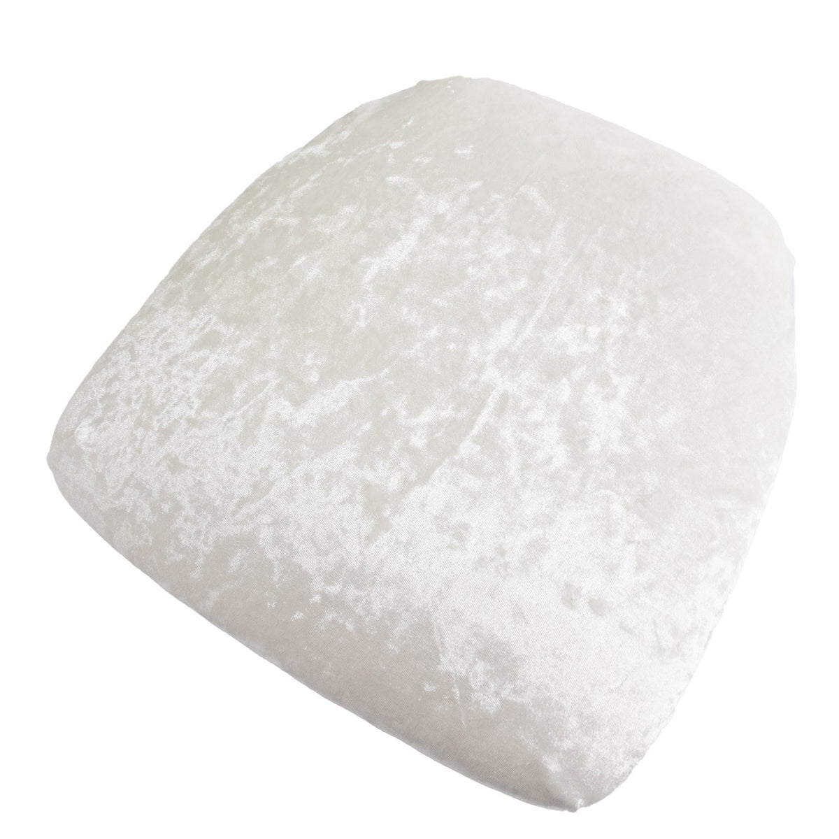 5 Pack Crushed Velvet Seat Pad Covers for Chiavari Chairs – White Fitted Dining Chair Cushion Slipcovers, Washable & Reusable