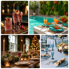 6-Pack Champagne Flute Glasses Clear Textured Crystal Cut Design - Chic Wine Goblets for Parties & Events 6oz 8"