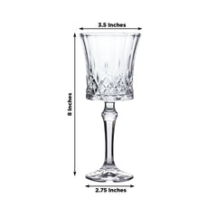 6 Pack 9oz Crystal Cut Glass Goblets Clear – Elegant Vintage Wine, Water & Cocktail Glasses for Table Settings
