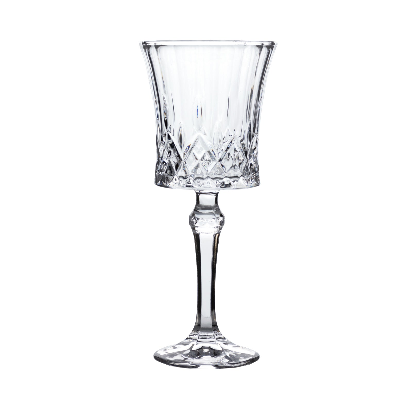6 Pack 9oz Crystal Cut Glass Goblets Clear – Elegant Vintage Wine, Water & Cocktail Glasses for Table Settings