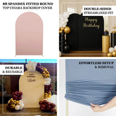 8ft Matte Nude Spandex Fitted Wedding Arch Cover For Round Top Chiara Backdrop Stand