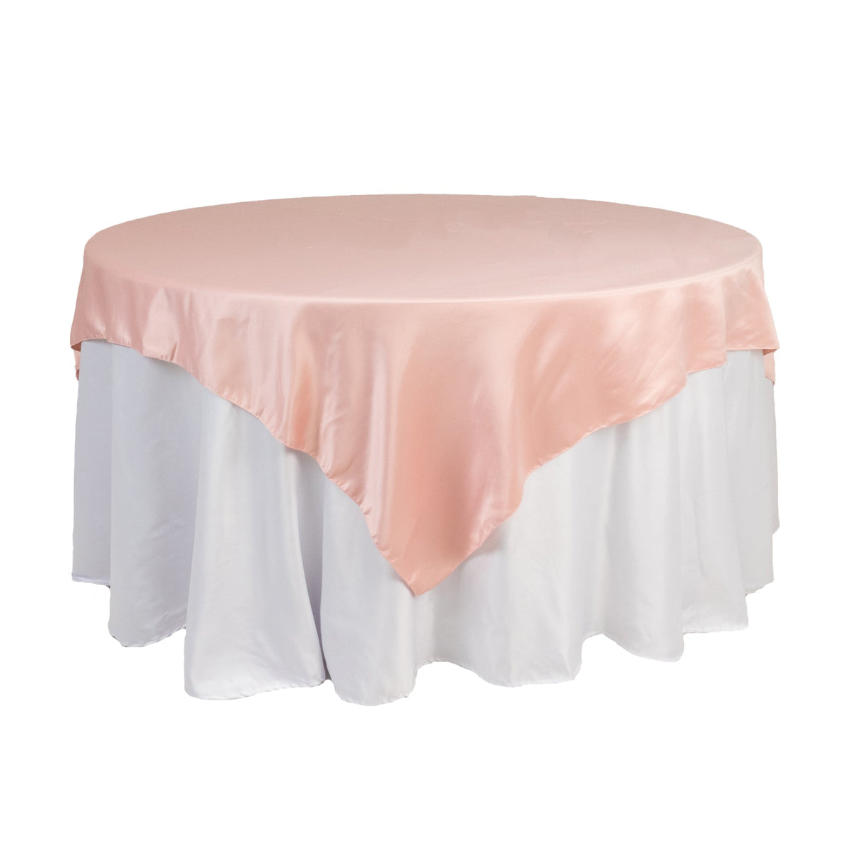 Lamour Satin 72"x72" Table Overlay Square Tablecloth Dusty Rose - Smooth Finish Table Topper