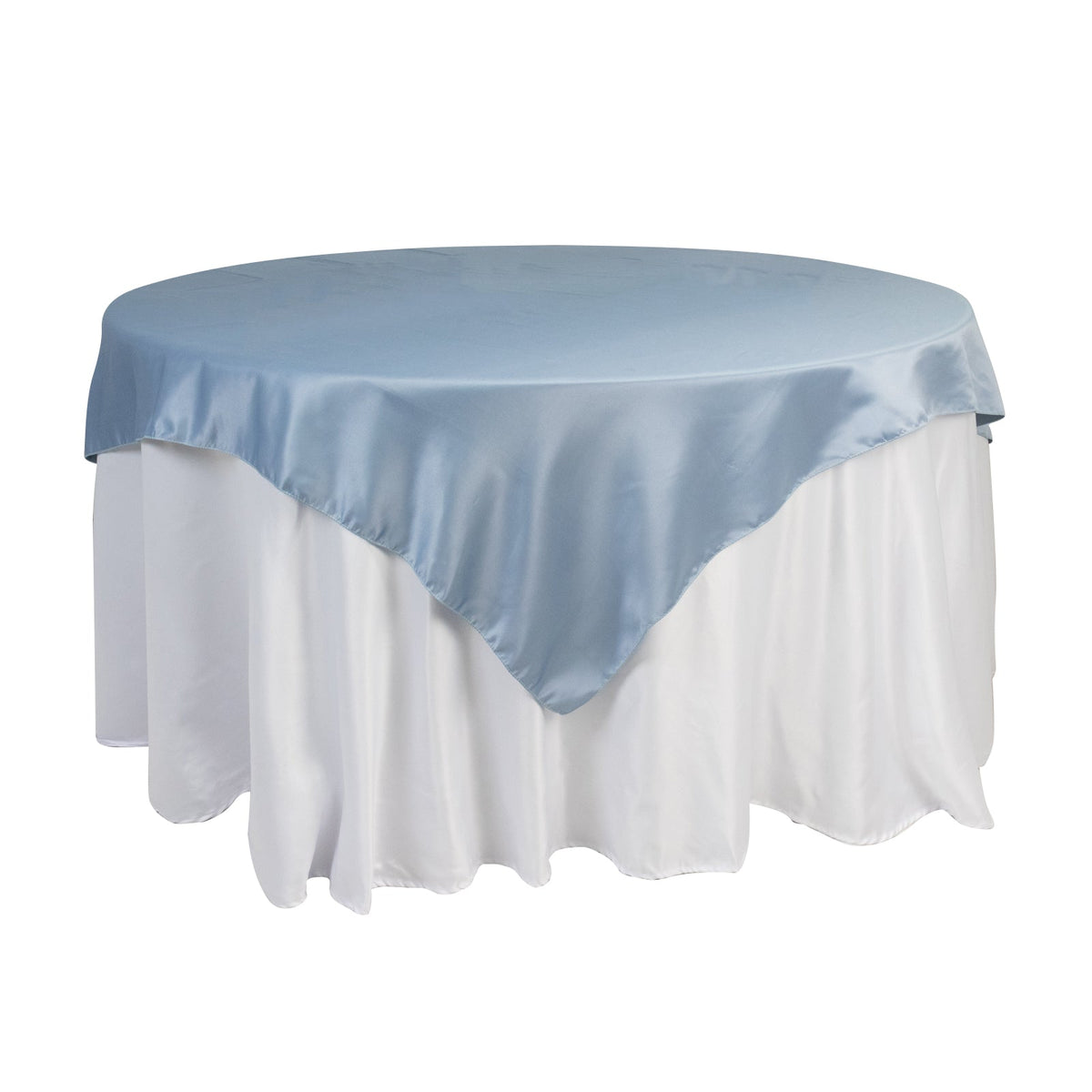 Lamour Satin 72"x72" Table Overlay Square Tablecloth Dusty Blue - Smooth Finish Table Topper