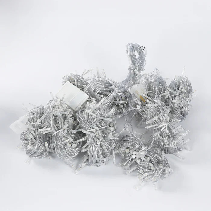 LED Curtain Fairy Lights 10ft x 40ft – Warm White 1200 LED Plug-In String Lights, 8 Modes, End-to-End Connectable, Indoor/Outdoor Use