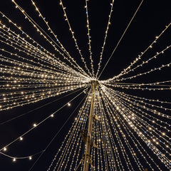 LED Curtain Fairy Lights 10ft x 50ft – Warm White 1500 LED Plug-In String Lights, 8 Modes, End-to-End Connectable, Indoor/Outdoor Use