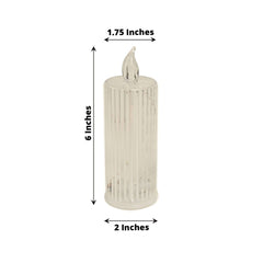 3-Pack LED Flameless Candle Lamps Diamond Acrylic Design Clear Warm White - Battery Operated Pillars 6"
