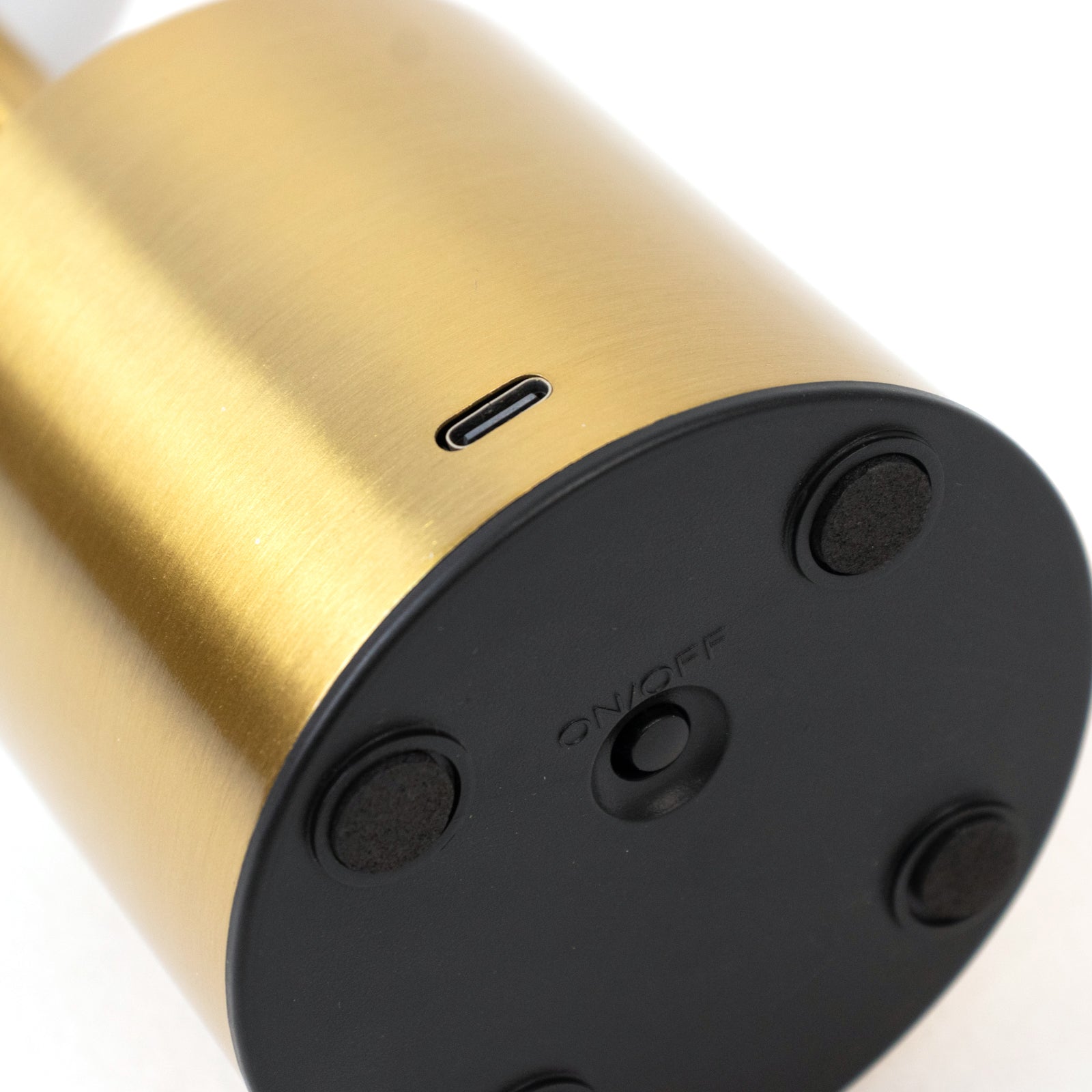 Gold Metal LED Table Lamp – 8" Cordless USB Rechargeable, Dimmable Touch-Control Night Light, Modern Minimalist Design