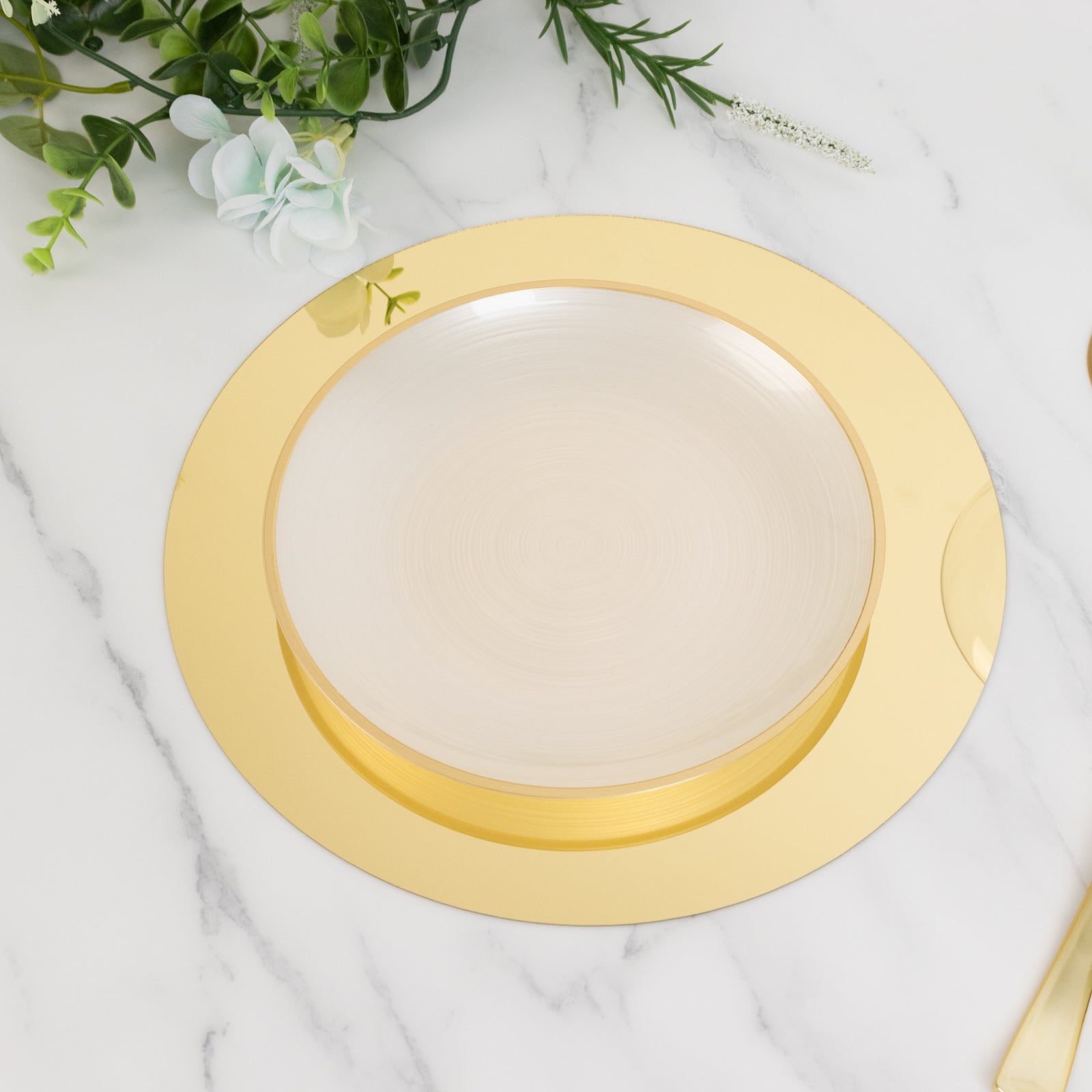 10-Pack Candle Plate Centerpiece Bases Circle Acrylic Mirror Tray Gold Round - Event Decor 10"