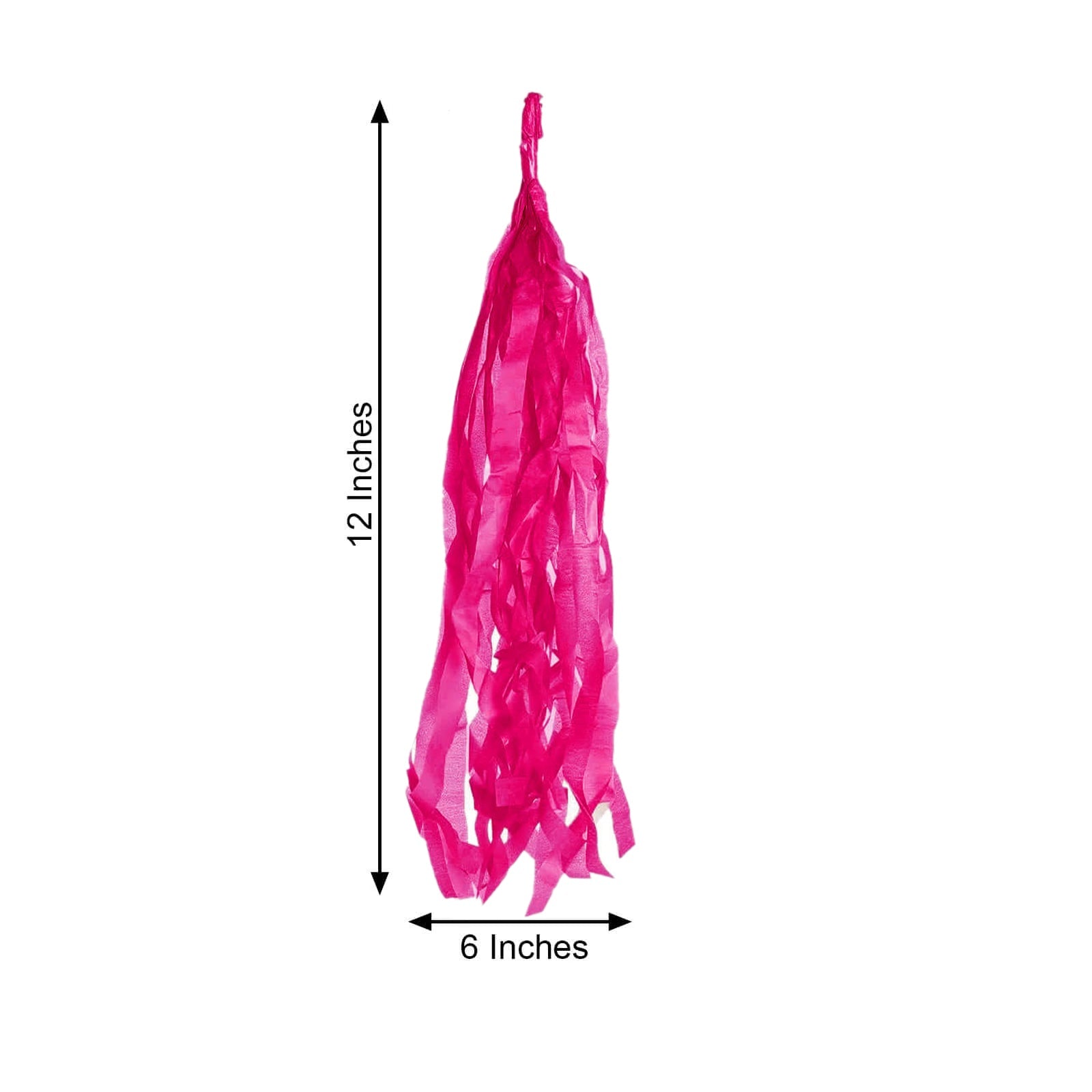 10 Pack Pink Tissue Paper Tassel Garland – Pre-Tied 12" Hanging Fringe Streamers with 10ft String for Party & Backdrop Décor