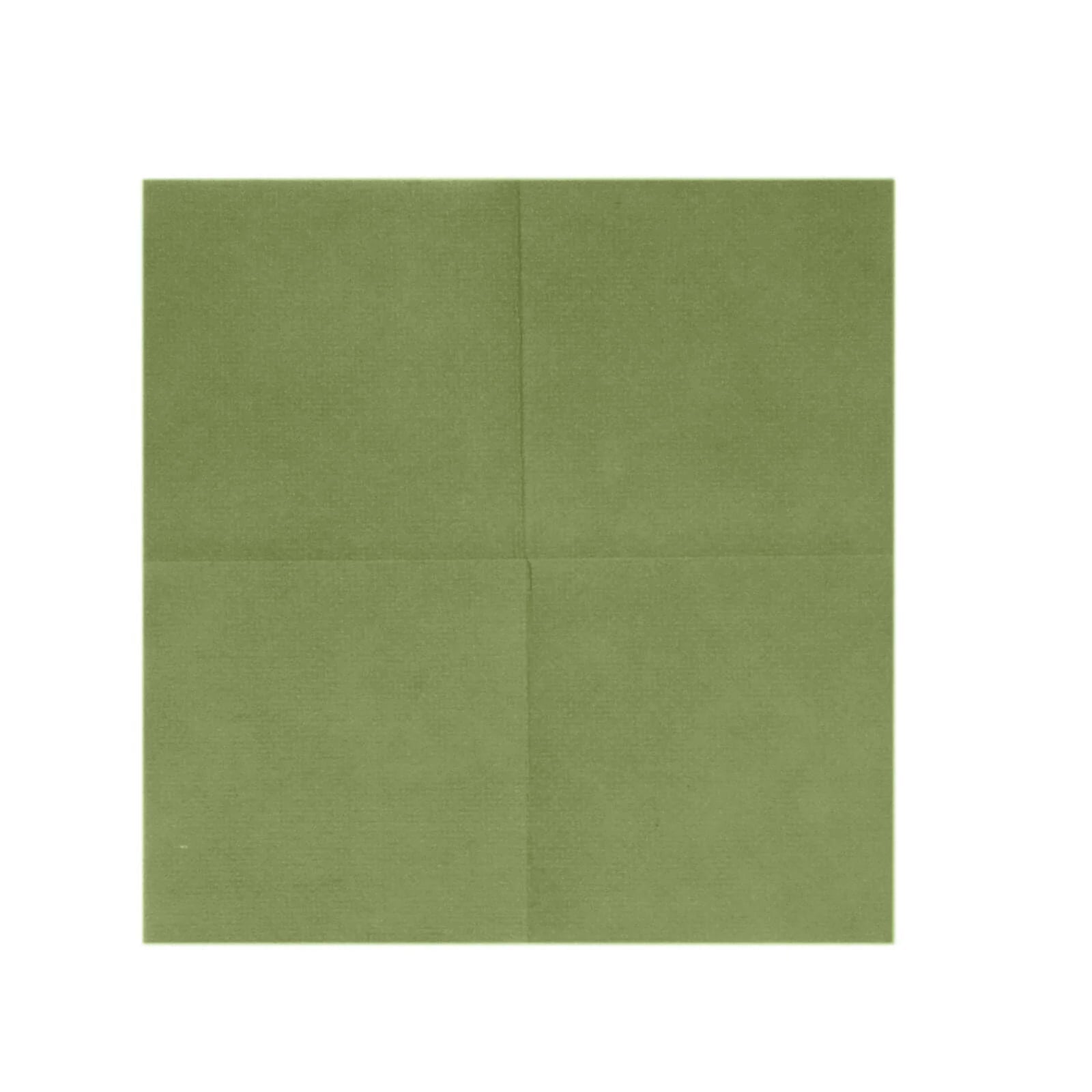 20 Pack Linen-Like Paper 5"x5" Napkins Olive Green - Highly Absorbent Airlaid Napkins