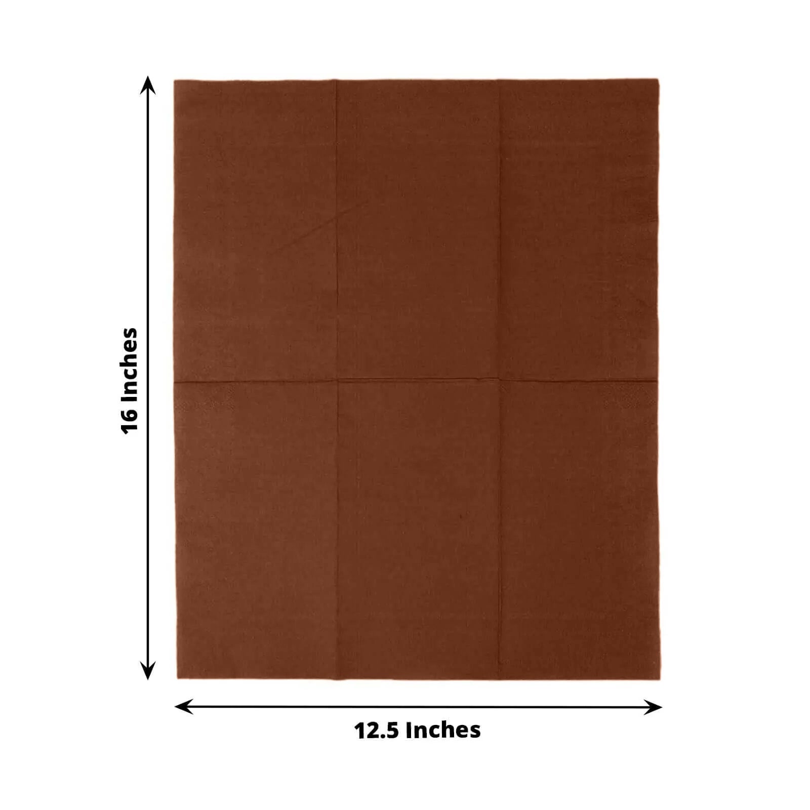 50-Pack Paper Napkins Cinnamon Brown - Soft Disposable 2-Ply Dinner Napkins for Weddings