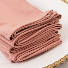 5 Pack Dusty Rose Scuba Napkins – 17"x17", Wrinkle-Free & Stain Resistant Cloth Napkins