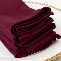 5 Pack Burgundy Scuba Napkins – 17"x17", Wrinkle-Free & Stain Resistant Cloth Napkins