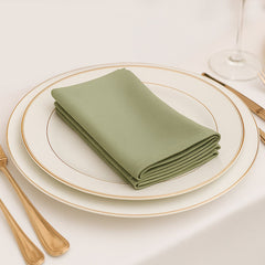 5 Pack Dusty Sage Green Scuba Napkins – 17"x17", Wrinkle-Free & Stain Resistant Cloth Napkins
