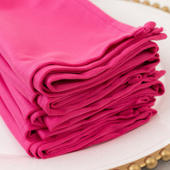 5 Pack Fuchsia Scuba Napkins – 17"x17", Wrinkle-Free & Stain Resistant Cloth Napkins