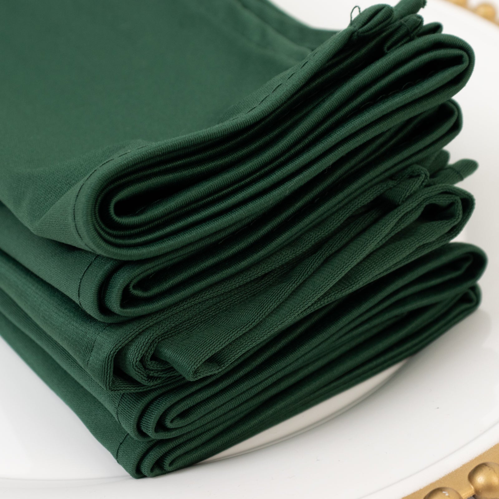 5 Pack Hunter Emerald Green Scuba Napkins – 17"x17", Wrinkle-Free & Stain Resistant Cloth Napkins
