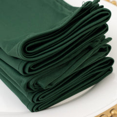 5 Pack Hunter Emerald Green Scuba Napkins – 17"x17", Wrinkle-Free & Stain Resistant Cloth Napkins