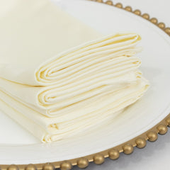 5 Pack Ivory Scuba Napkins – 17"x17", Wrinkle-Free & Stain Resistant Cloth Napkins