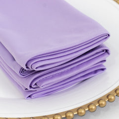 5 Pack Lavender Lilac Scuba Napkins – 17"x17", Wrinkle-Free & Stain Resistant Cloth Napkins