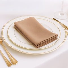 5 Pack Nude Scuba Napkins – 17"x17", Wrinkle-Free & Stain Resistant Cloth Napkins