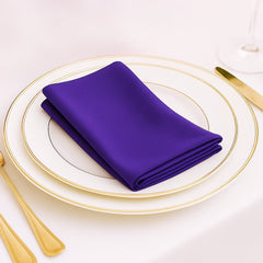 5 Pack Purple Scuba Napkins – 17"x17", Wrinkle-Free & Stain Resistant Cloth Napkins