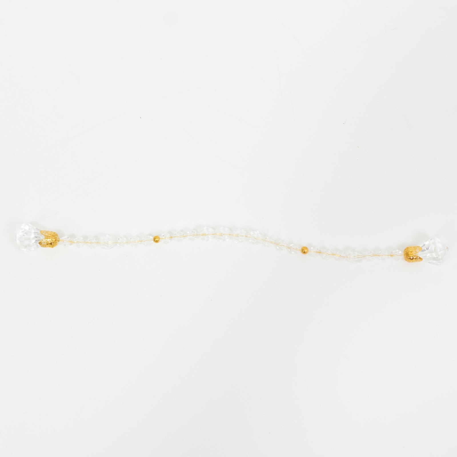 10 Pack Clear Crystal Beaded Napkin Rings with Gold Accents, 10" Elegant Decorative Table Accessories and Sash Holders