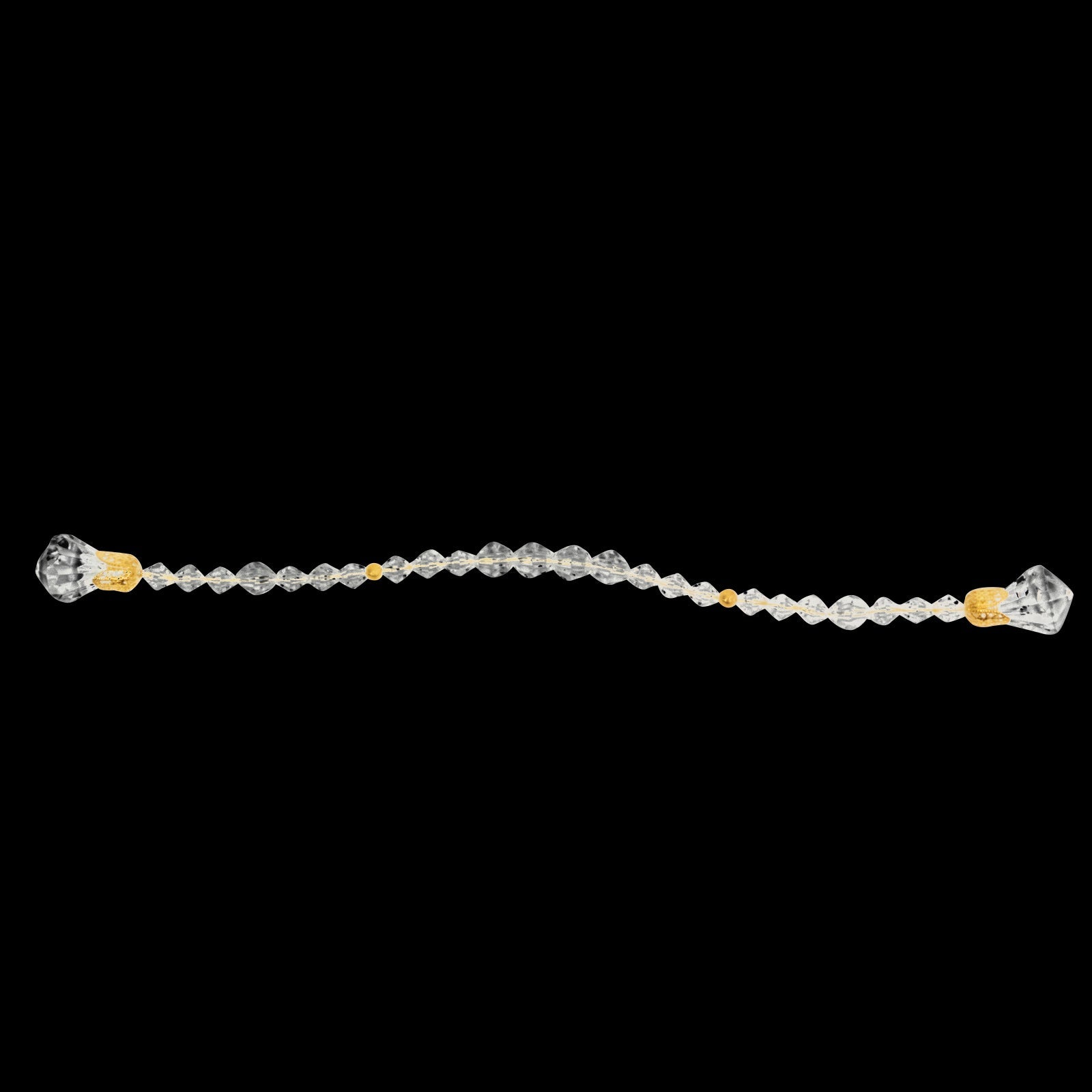 10 Pack Clear Crystal Beaded Napkin Rings with Gold Accents, 10" Elegant Decorative Table Accessories and Sash Holders