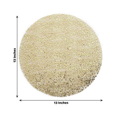 50-Pack Table Placemats Sequin Design Metallic Gold Round - Mesh Disposable Dust-Free Dining Mats 13"