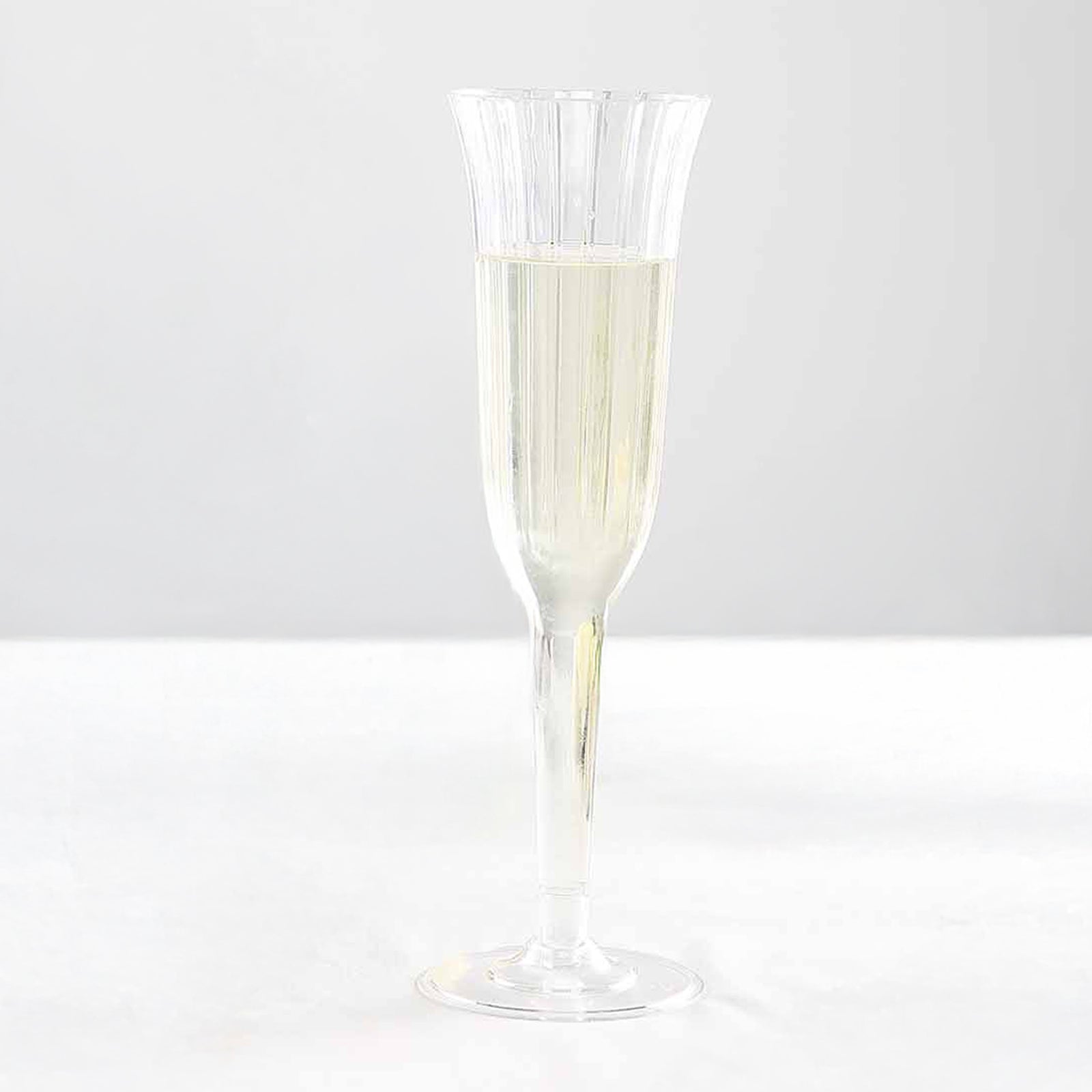 24-Pack Plastic Champagne Flutes Clear Flared Design - Lightweight Disposable Toasting Glasses 6oz
