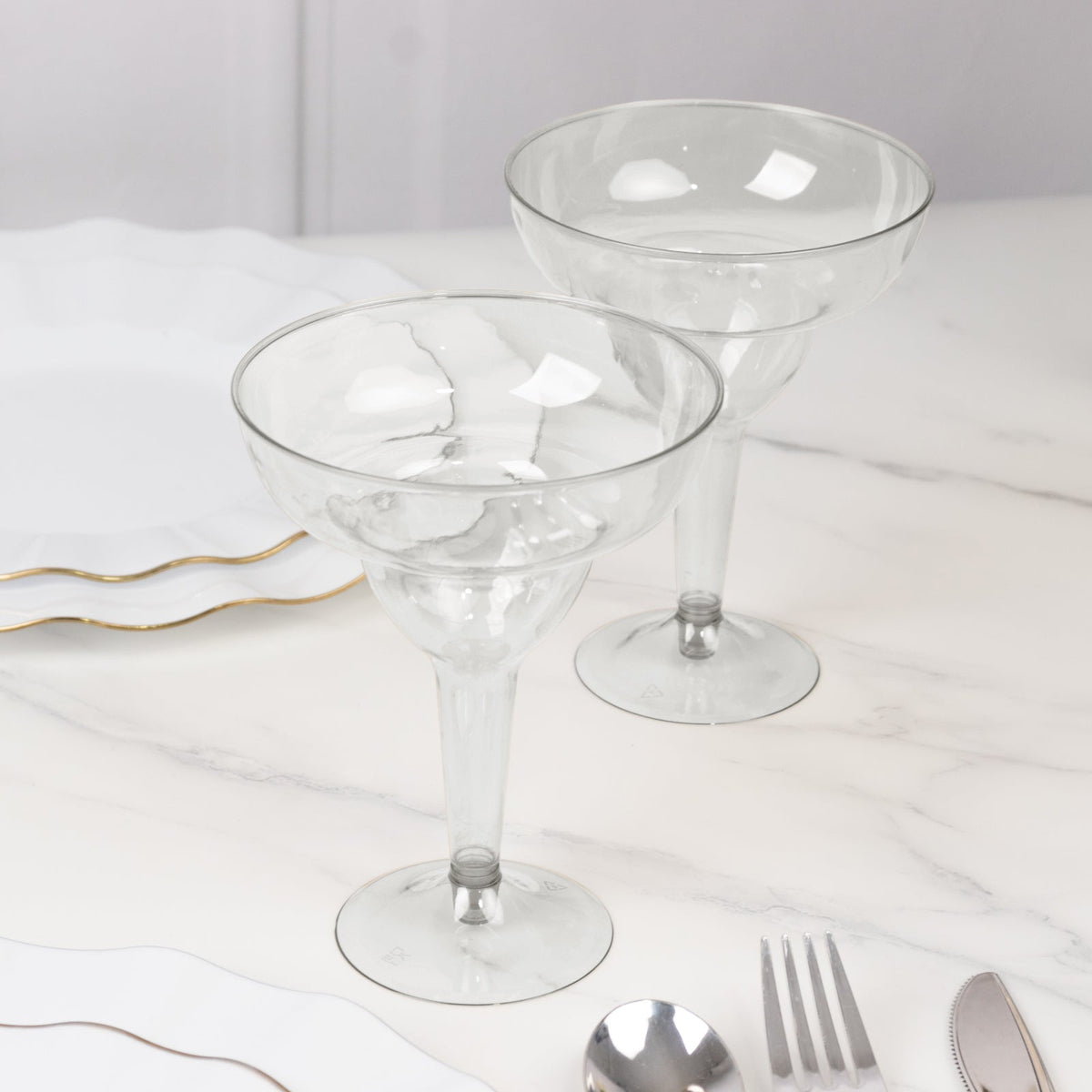 20-Pack Plastic Margarita Glasses Clear - Sturdy Disposable Glasses for Pina Coladas 10oz