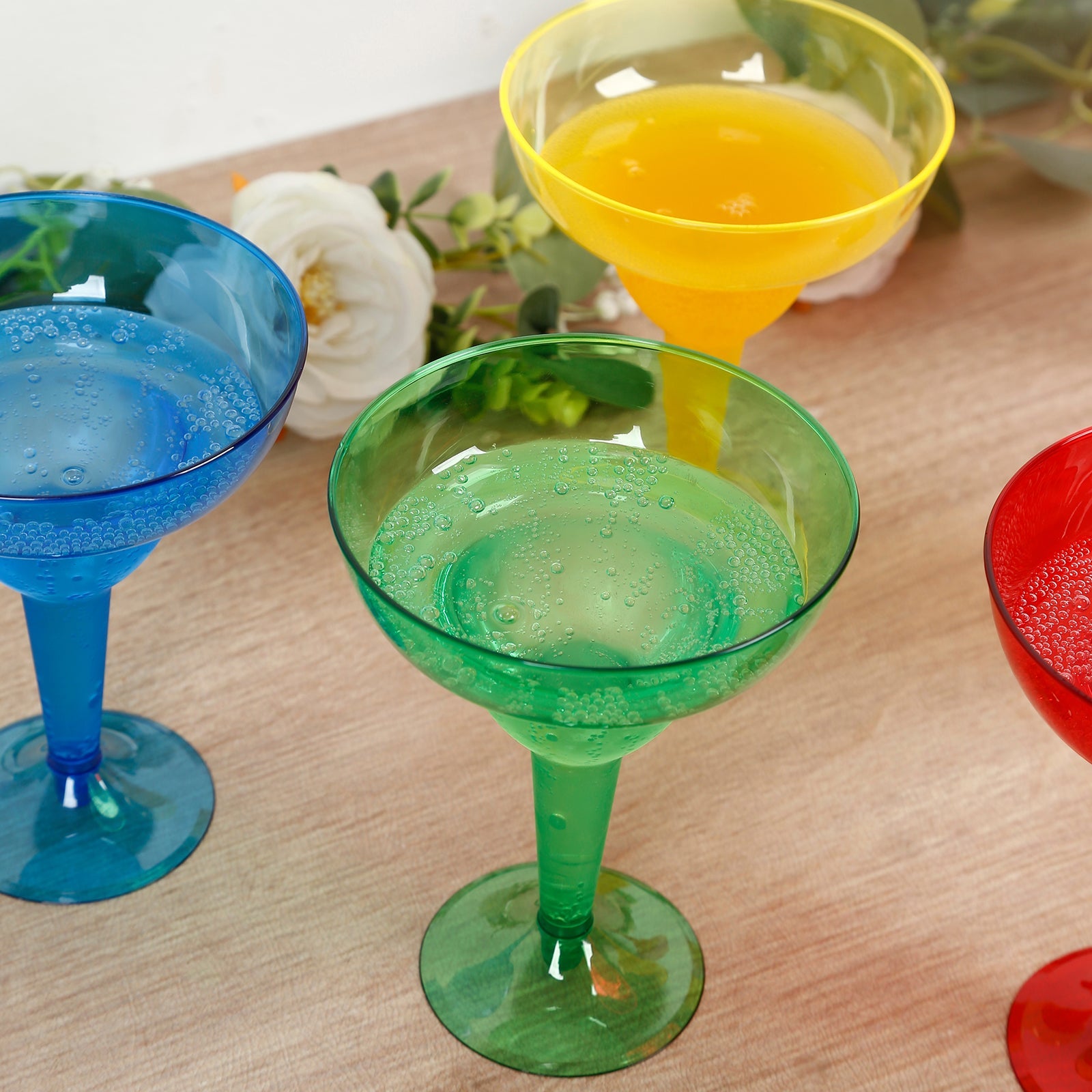 48-Pack 12oz Plastic Margarita Glasses - Assorted Colors, Reusable Cocktail Cups for Parties, Fiesta & Frozen Drinks