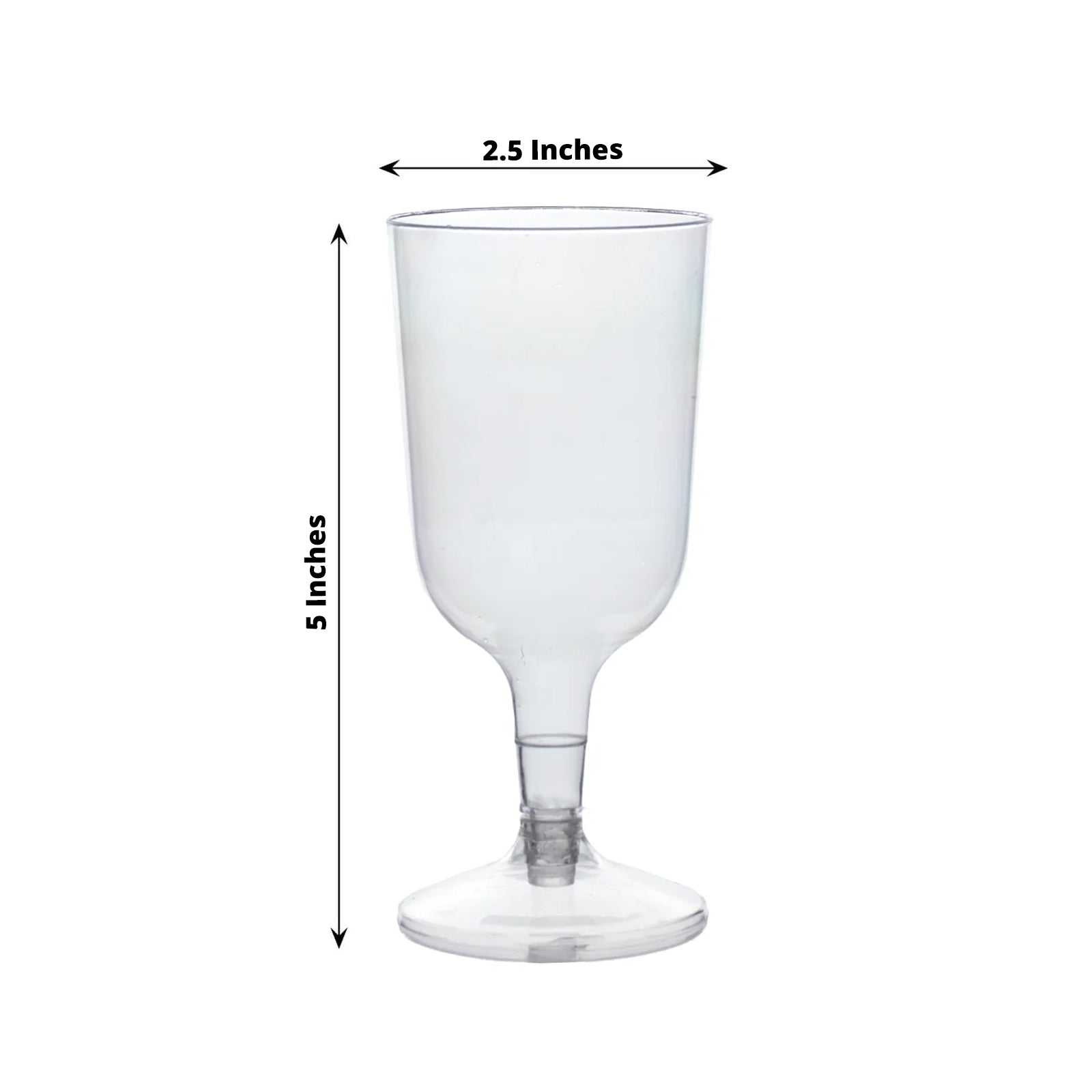24 Pack Clear Plastic Wine Glasses 6oz Short Stem Disposable Party Cups with Detachable Base