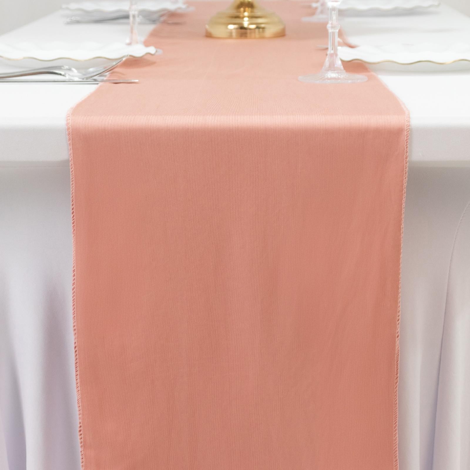Scuba Polyester 12"x108" Table Runner Dusty Rose - Wrinkle-Free Table Linen