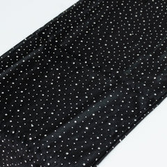Black Scuba Polyester Table Runner with Rhinestone Accents - 12"x108" Wrinkle-Free Table Linen