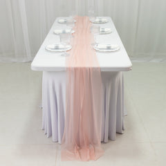 20-Pack 9ft Sheer Table Runners – Blush Shimmer Sheer Drapes, Wrinkle-Free