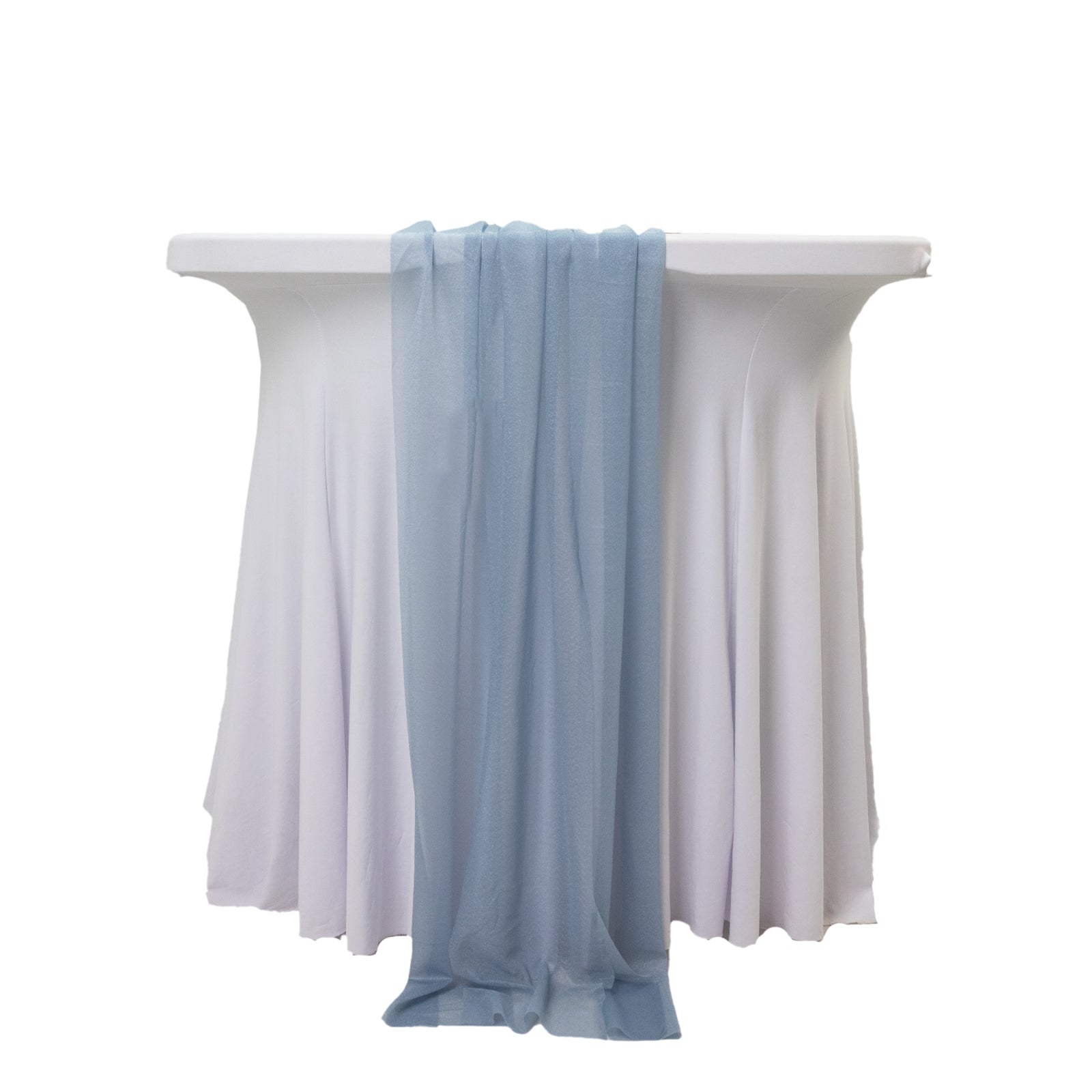 20-Pack 9ft Sheer Table Runners – Dusty Blue Shimmer Sheer Drapes, Wrinkle-Free