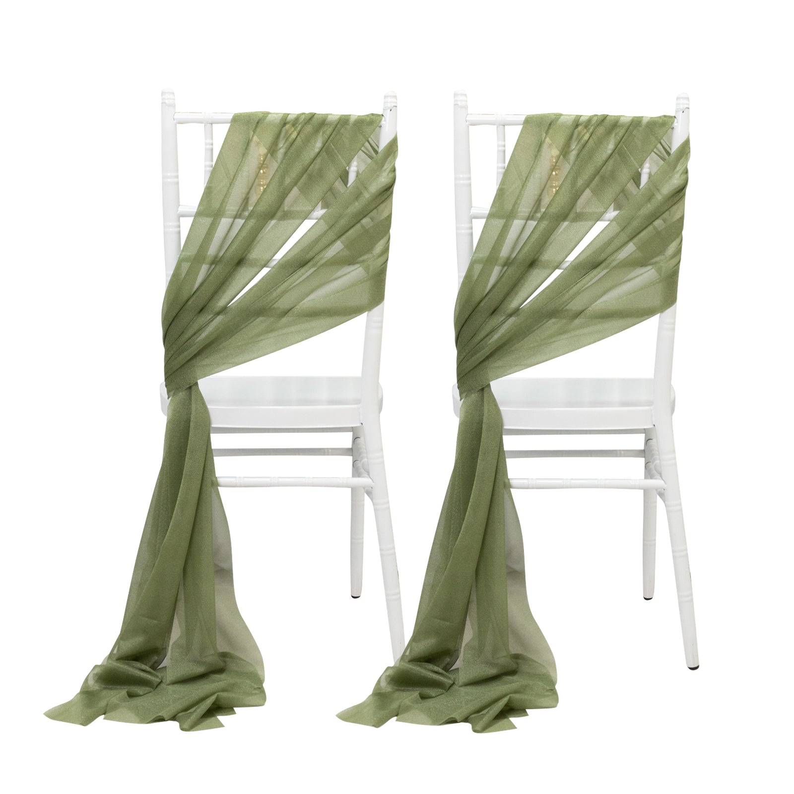 20-Pack Sheer Chair Drape Decor in Dusty Sage Green – 9ft Shimmer Sash, Wrinkle-Free