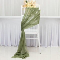 20-Pack Sheer Chair Drape Decor in Dusty Sage Green – 9ft Shimmer Sash, Wrinkle-Free